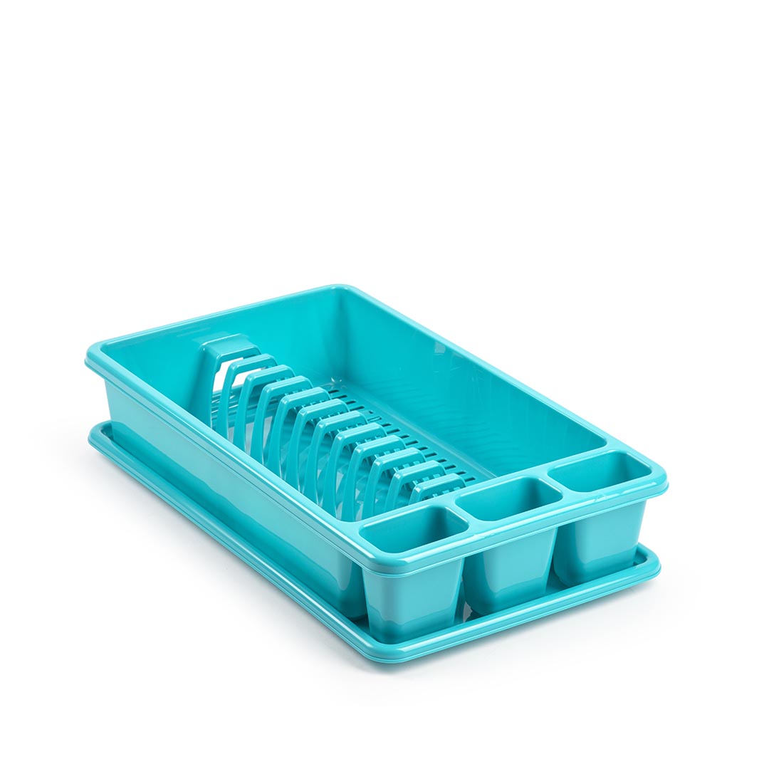 Plastic Forte Escurreplatos rectangular de plástico con bandeja para agua Escurridera para hogar o hostelería. de 9 x 48 x 38 cm de color blanco 
